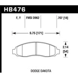 Hawk Performance HPS Brake Pads (HB476F.707)