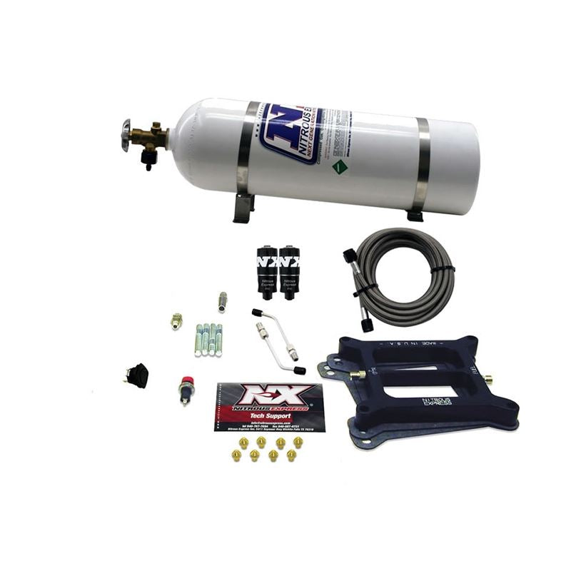 Nitrous Express 4150 Hitman 4-BBL Nitrous Kit (100-200HP) w/15lb Bottle (40040-15)