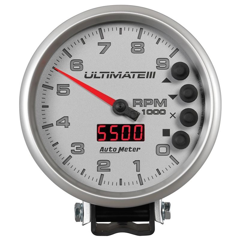 AutoMeter 5 inch Ultimate III Playback Tachometer 9000 RPM - Silver (6882)