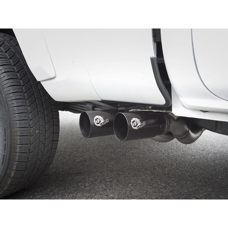 aFe Rebel Series 3 IN Cat-Back Exhaust System w/ Dual Mid-Side Exit Black Tips (49-46032-B)