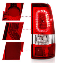 Load image into Gallery viewer, ANZO USA Tail Light Assembly, LED, Red/Clear Lens, Chrome Housing, Pair, (311329)