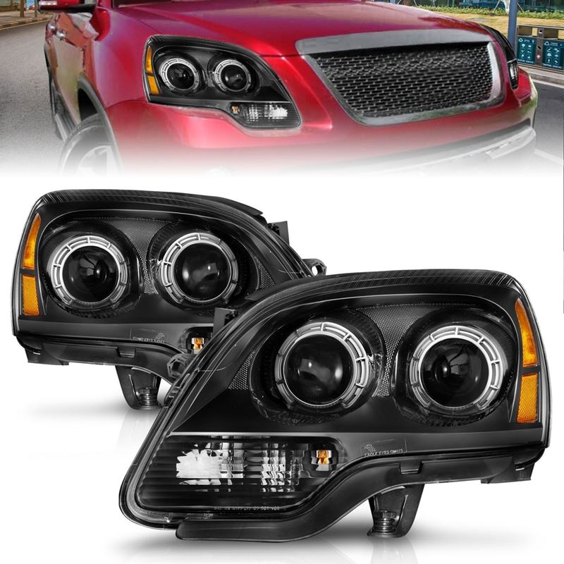 ANZO USA Projector Headlight Set for 2007-2012 GMC Acadia (111530)