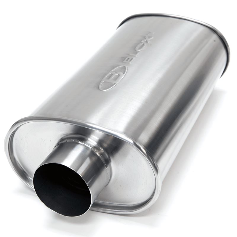 Blox Racing 2.25 inch SL Sport Muffler - Brushed Silver (BXEX-00400)