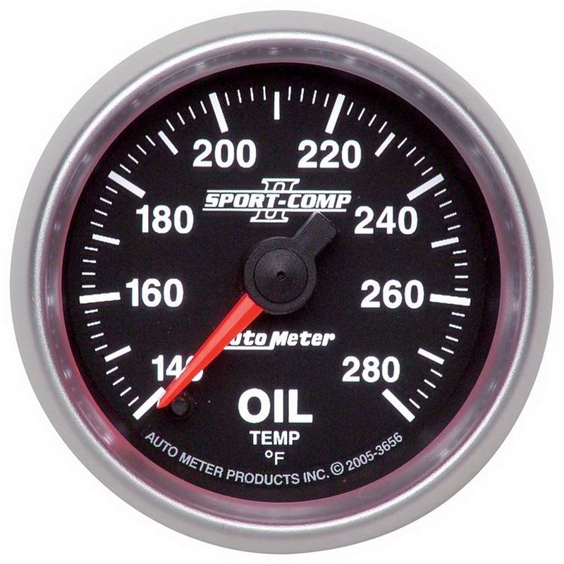 AutoMeter Sport-Comp II 52mm Full Sweep Electronic 140-280 Deg. F Oil Temprature Gauge (3656)