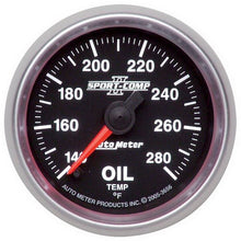 Load image into Gallery viewer, AutoMeter Sport-Comp II 52mm Full Sweep Electronic 140-280 Deg. F Oil Temprature Gauge (3656)