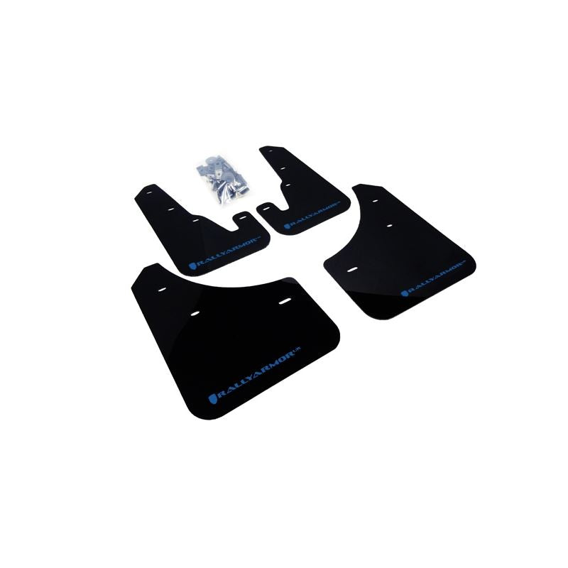 Rally Armor Black Mud Flap/Blue Logo for 2004-2009 Mazda 3 (MF9-UR-BLK/BL)