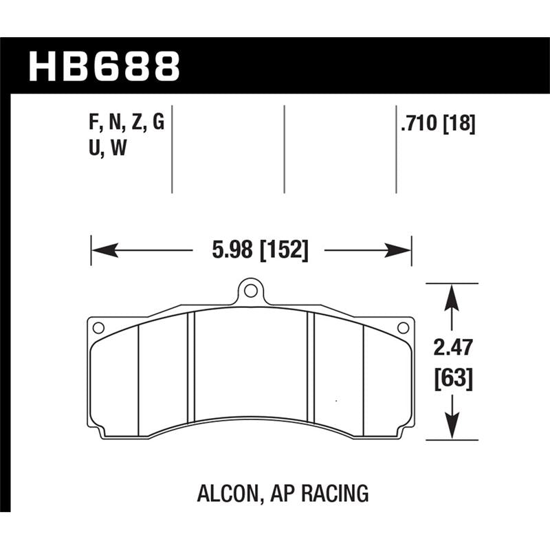 Hawk Performance DTC-70 Disc Brake Pad (HB688U.710)