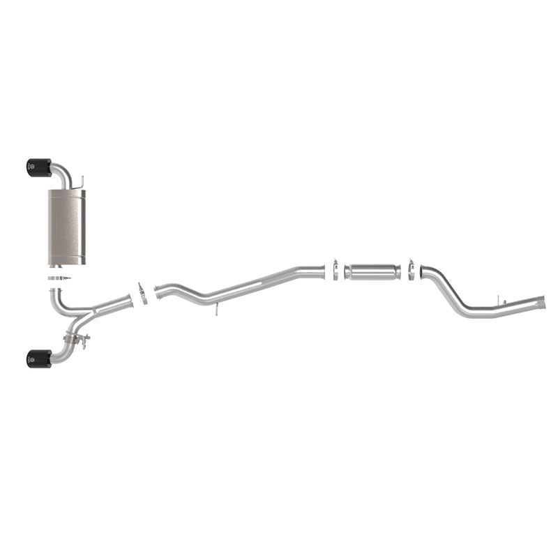 Takeda 3 IN to 2-1/2 IN 304 Stainless Steel Cat-Back Exhaust System w/ Black Tip for 2021-2021 Toyota GR Supra(49-36050-B)