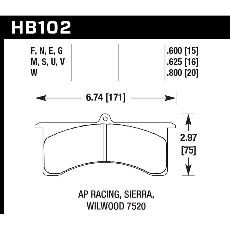 Hawk Performance DTC-50 Disc Brake Pad (HB102V.800)