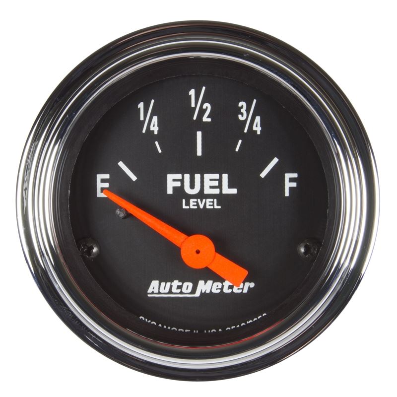 AutoMeter Traditional Chrome Gauge Fuel Level 2 1/16in 73e To 10f (Aftermarket Linear) Elec (2519)