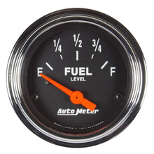 Load image into Gallery viewer, AutoMeter Traditional Chrome Gauge Fuel Level 2 1/16in 73e To 10f (Aftermarket Linear) Elec (2519)