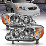 ANZO USA Crystal Headlight Set, Clear Lens, Chrome w/Amber Housing, Pair, (121540)