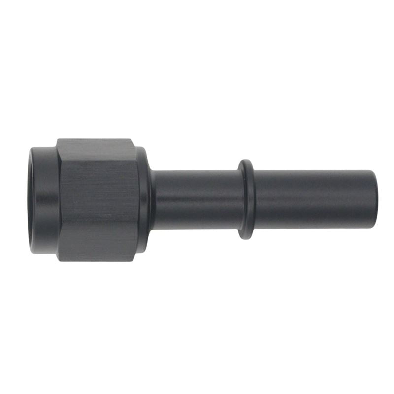 DeatschWerks 6AN Female Flare Swivel to 3/8in Male EFI Quick Disconnect - Anodized Matte Black (6-02-0131-B)