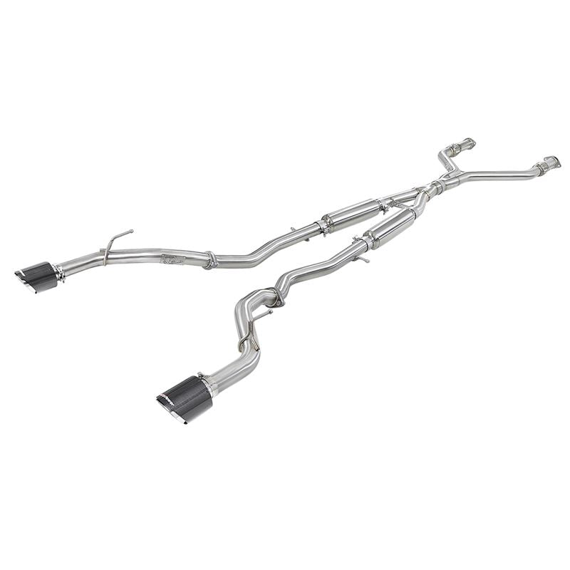 Takeda 2-1/2 IN 304 Stainless Steel Cat-Back Exhaust System w/ Carbon Fiber Tips (49-36132NM-C)