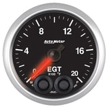 AutoMeter Elite 52mm 0-2000 Deg F Full Sweep Electronic Exhuast Gas Temperature Gauge (5645)