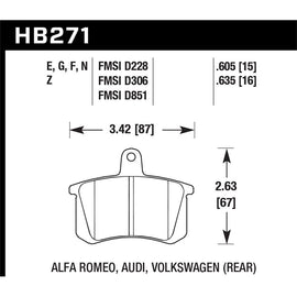 Hawk Performance Blue 9012 Brake Pads (HB271E.605)