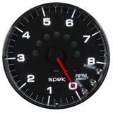 AutoMeter Spek-Pro Gauge Tachometer 5in 8K Rpm W/Shift Light and Peak Mem Black/Chrome (P238318)