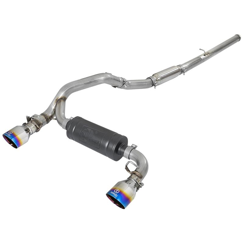 Takeda 3 IN 304 Stainless Steel Cat-Back Exhaust System w/ Blue Flame Tip (49-33103-L)