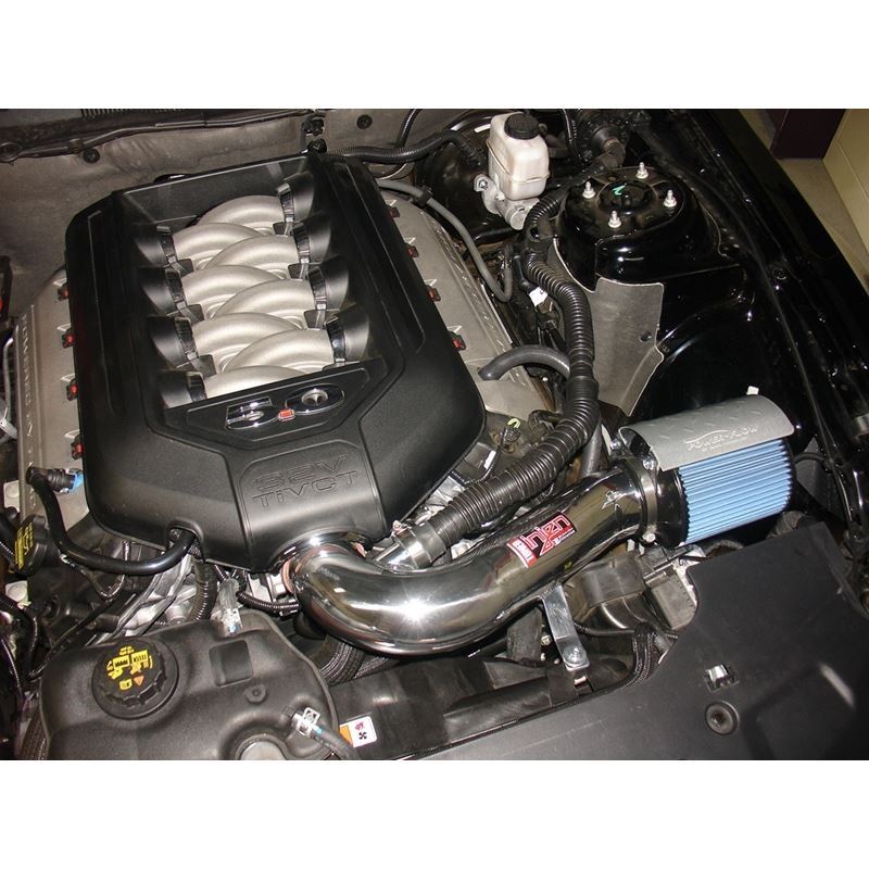 Injen 11 Ford Mustang GT V8 5.0L Power-Flow Wrinkle Blk Short Ram Air Intake w/ MR Tech/Heat Shield (PF9023WB)