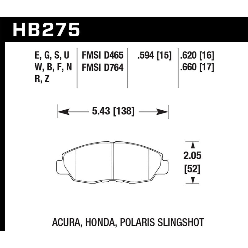 Hawk Performance HP Plus Brake Pads (HB275N.620)