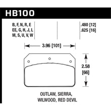 Load image into Gallery viewer, Hawk Performance Black Disc Brake Pad (HB100M.480)