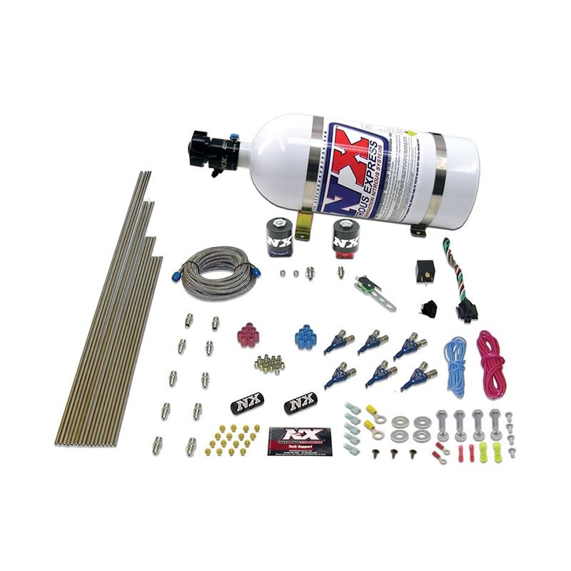 Nitrous Express 6 Cyl Alcohol Nitrous Kit (150-375HP) w/10lb Bottle (80065-10)