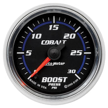 Load image into Gallery viewer, AutoMeter Cobalt 52mm 0-30 PSI Full Sweep Electronic Boost Gauge (6160)