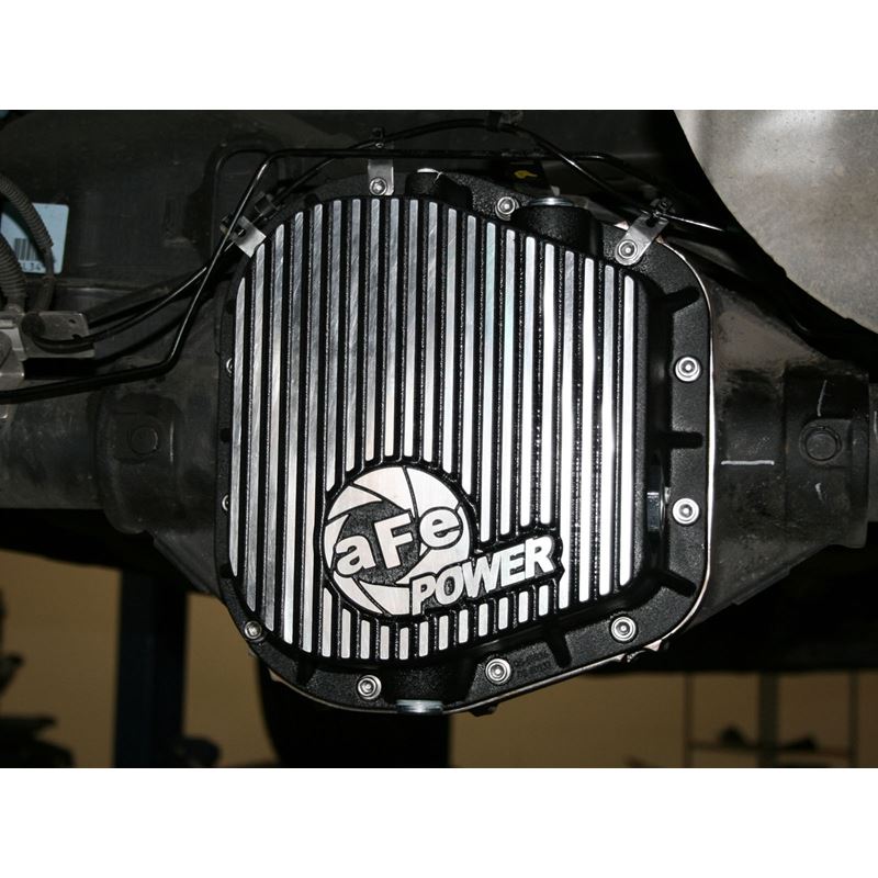 aFe Pro Series Differential Cover Black w/ Machined Fins and Gear Oil (9.75-12) (46-70152-WL)