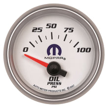 Load image into Gallery viewer, AutoMeter Mopar 52mm Short Sweep Electronic 0-100 PSI Oil Pressure Gauge (880029)