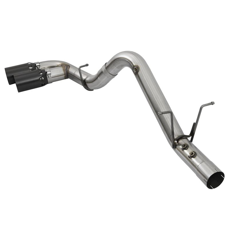 aFe Rebel XD 4 IN 409 Stainless Steel DPF-Back Exhaust w/Dual Black Tips (49-44089-B)