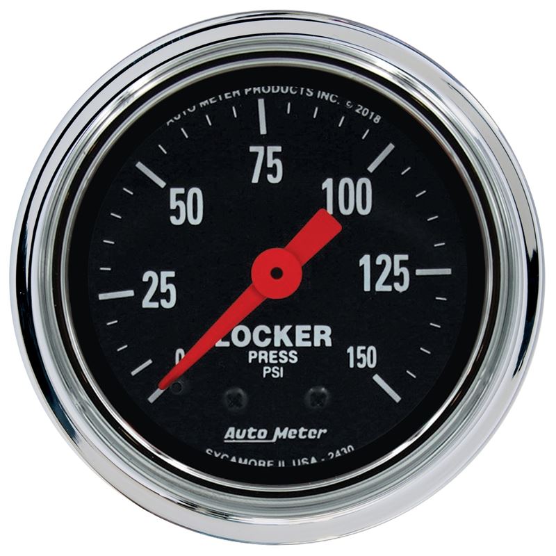 AutoMeter Traditional Chrome 2-1/16in 150 PSI Mechanical Air Locker Gauge (2430)