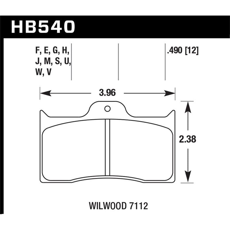 Hawk Performance Blue 9012 Disc Brake Pad (HB540E.490)