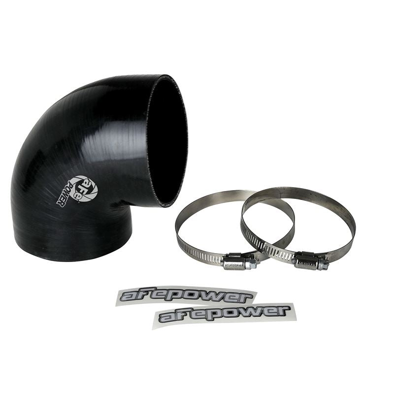 aFe Cold Air Intake System Silicone Coupler, 3-3/4 IN ID to 3-1/2 IN ID x 90 Deg. Elbow (59-00121)