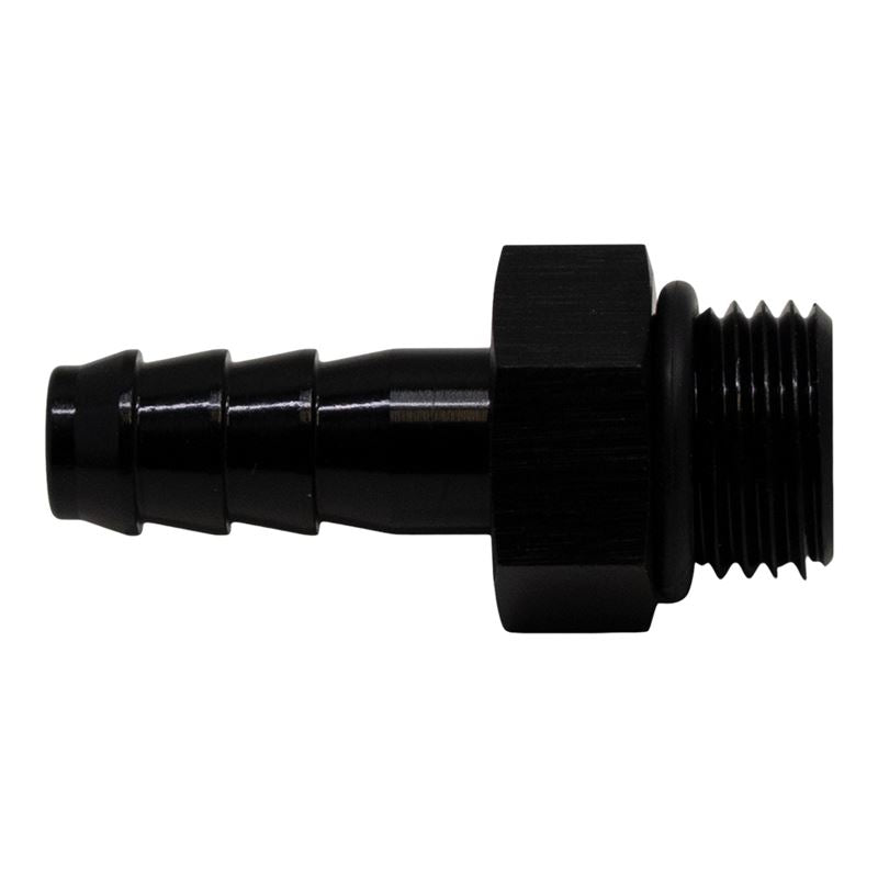 DeatschWerks 6AN ORB Male to 5/16in Male Triple Barb Fitting (Incl O-Ring) - Anodized Matte Black(6-02-0502-B)