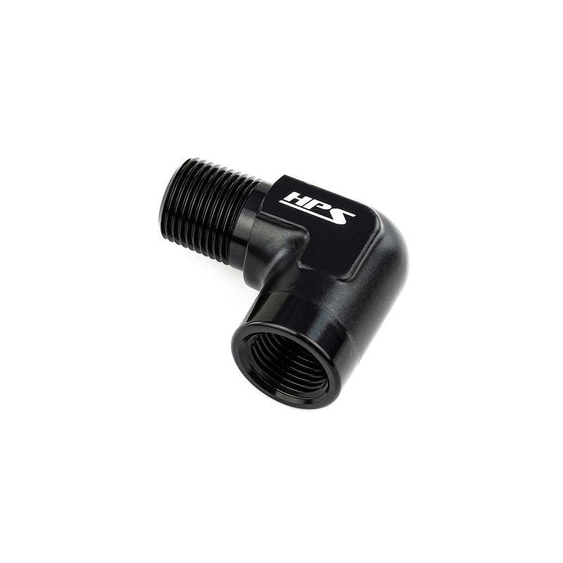 HPS Pefromance 90 deg 1/2 NPT Male to Female Adapter Aluminum (AN914-04)