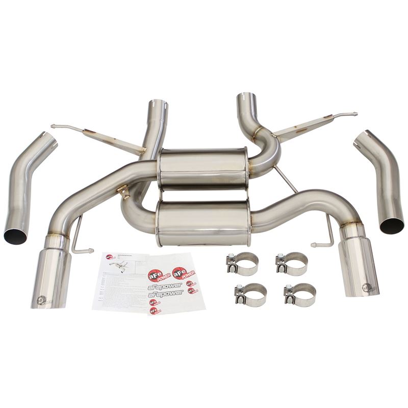 aFe MACH Force-Xp 2-1/2in Stainless Steel Downpipe-Back Exhaust Sys w/Polished Tip (49-36327-P)