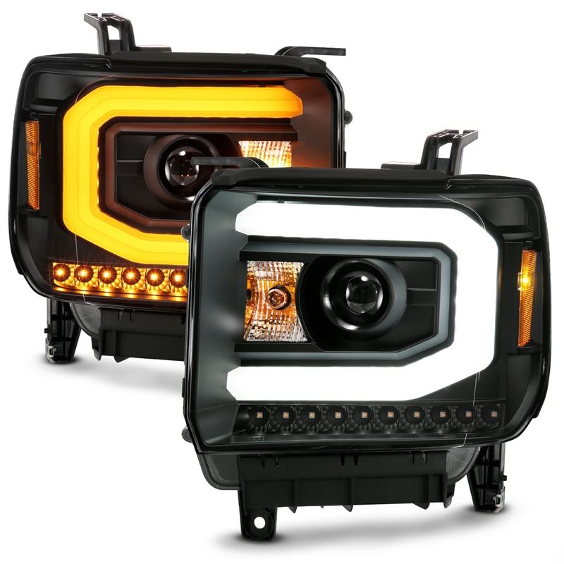 ANZO USA Projector Headlight Set, w/Plank Style Switchback, Black, Pair, (111487)