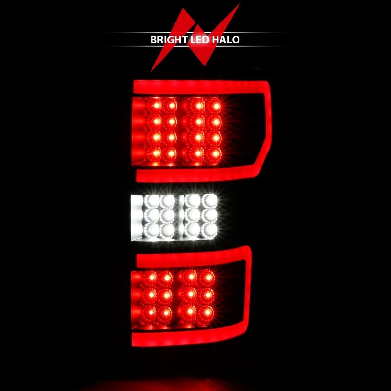 ANZO USA Tail Light Assembly, LED, Clear Lens, Black Housing, Red Light Bar, w/Sequential, (311314)