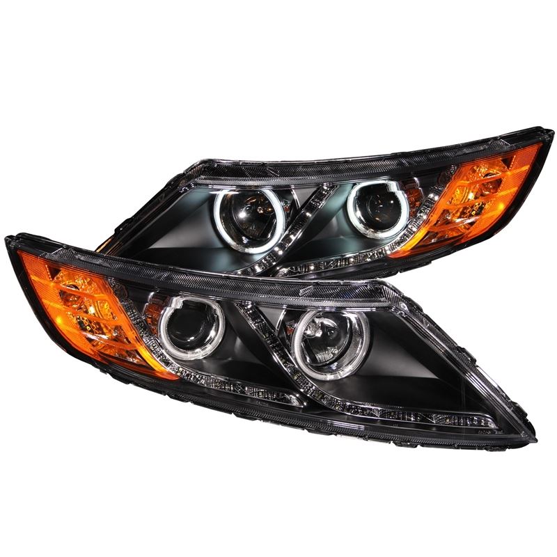 ANZO USA 2011-2013 Kia Optima Projector Headlights w/ Halo Black (CCFL) (121460)