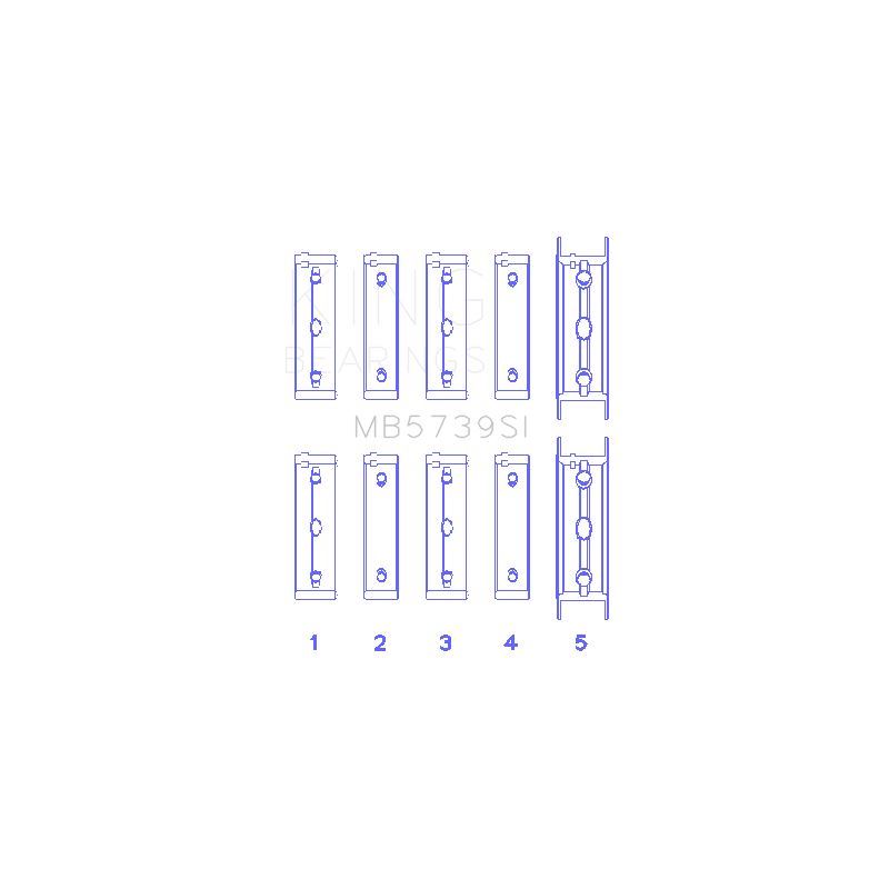 King Engine Bearings Main Bearing Set for 2008-2011 Subaru Impreza (MB5739SI0.25)