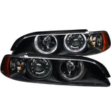 ANZO USA 1997-2001 BMW 5 Series Projector Headlights w/ Halo Black (121017)