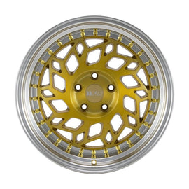 F1R R32 18x8.5 - Brushed Gold/ Polish Lip Wheel
