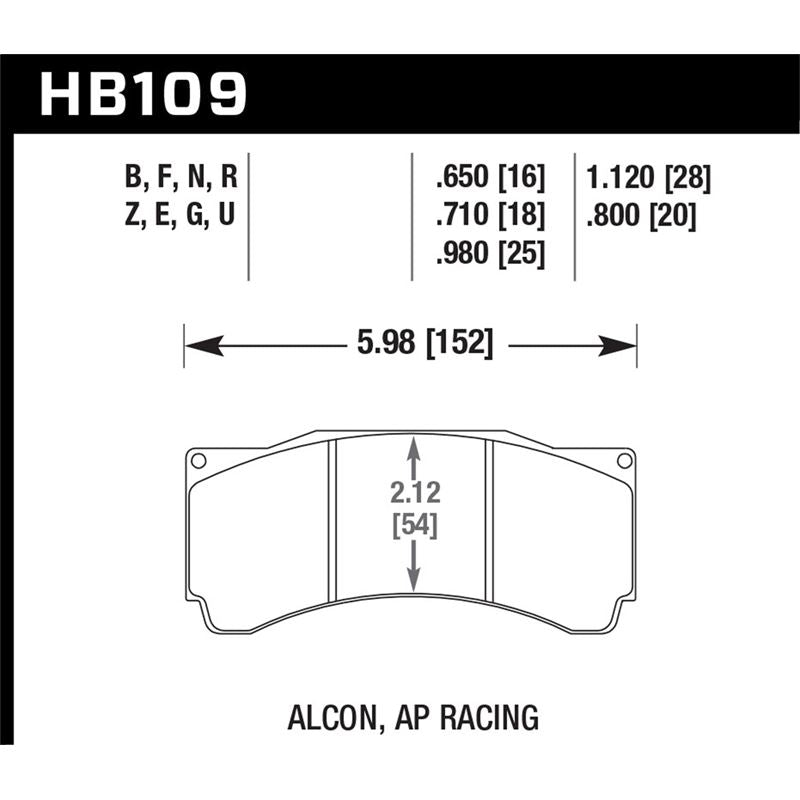 Hawk Performance DTC-70 Disc Brake Pad (HB109U.980)