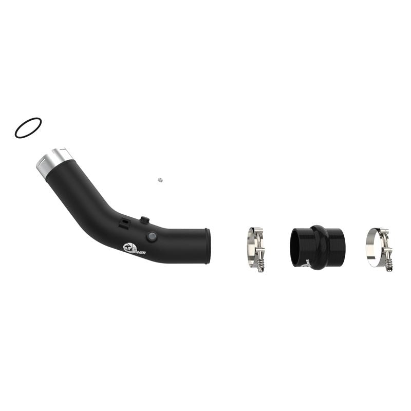 aFe BladeRunner 3 In. Aluminum Hot Charge Pipe- BLK for 23-24 Ford F250/F350 Super Duty V8-6.7L (46-20688-B)