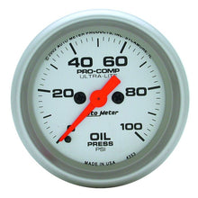 Load image into Gallery viewer, AutoMeter Ultra-Lite 52mm 0-100 PSI Full Sweep Electronic Oil Pressure Gauge (4353)