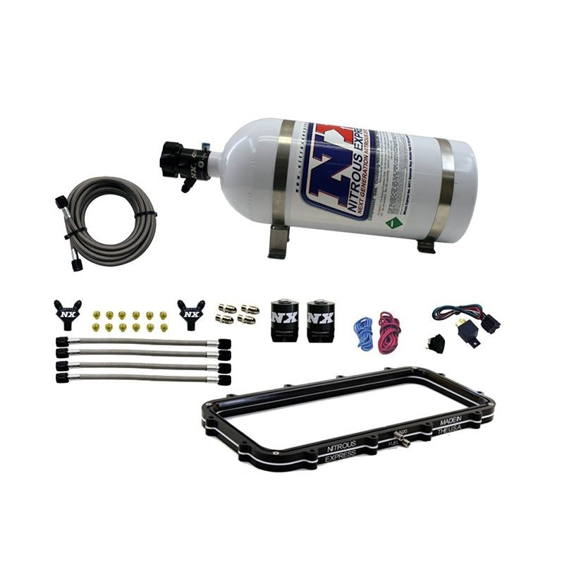 Nitrous Express Holley High Ram Plenum Nitrous Plate Kit w/15lb Bottle (20940-15)