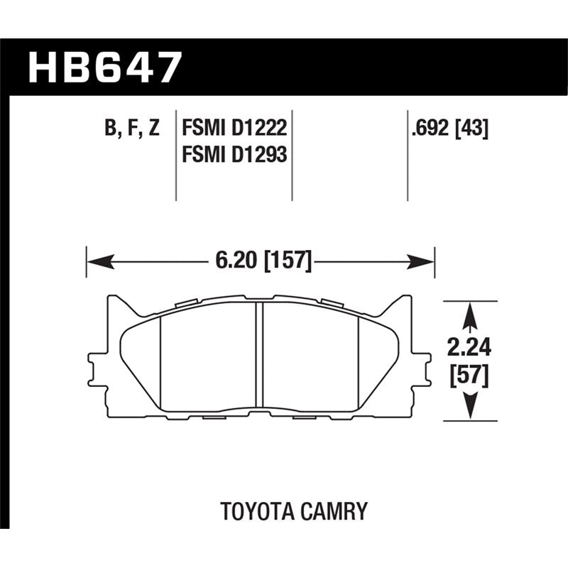 Hawk Performance HPS 5.0 Brake Pads (HB647B.692)