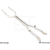 GTHAUS Meistershaft Full Cat-Back LSR Mid Resonator Delete Pipes (XB7 N63M model only); Stainless Steel (BM4533001)