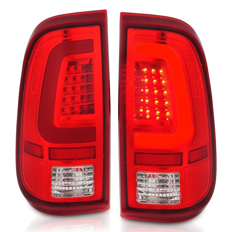 ANZO USA Tail Light Assembly, LED, Red/Clear Lens, Chrome Housing, Pair, (311358)