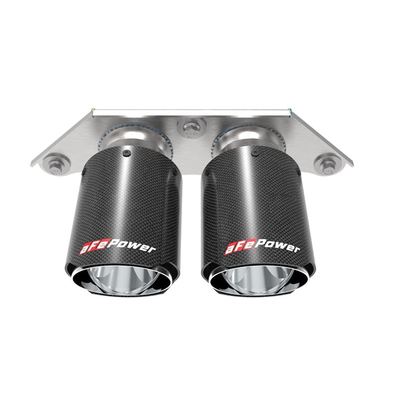 aFe MACH Force-Xp 4 IN Carbon Fiber OE Replacement Exhaust Tips for 2014-2016 Porsche 911(49C36435-C)